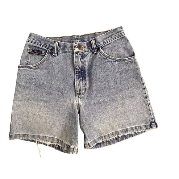 Vintage Wrangler Denim Shorts Womens 26 High Rise Distressed Cutoff Babydoll Y2K - Picture 1 of 9